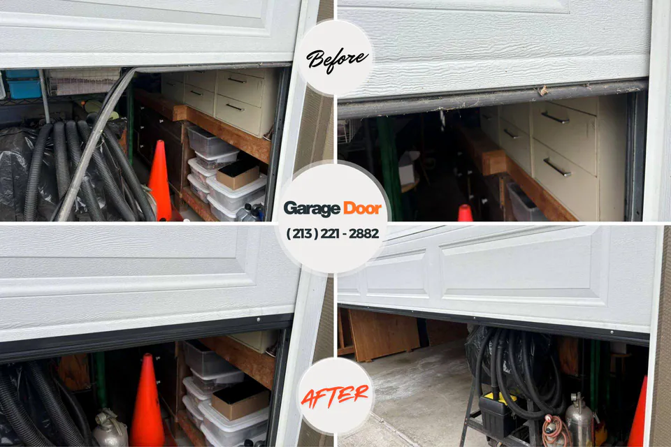 Before and after: garage door repair Stickney, IL